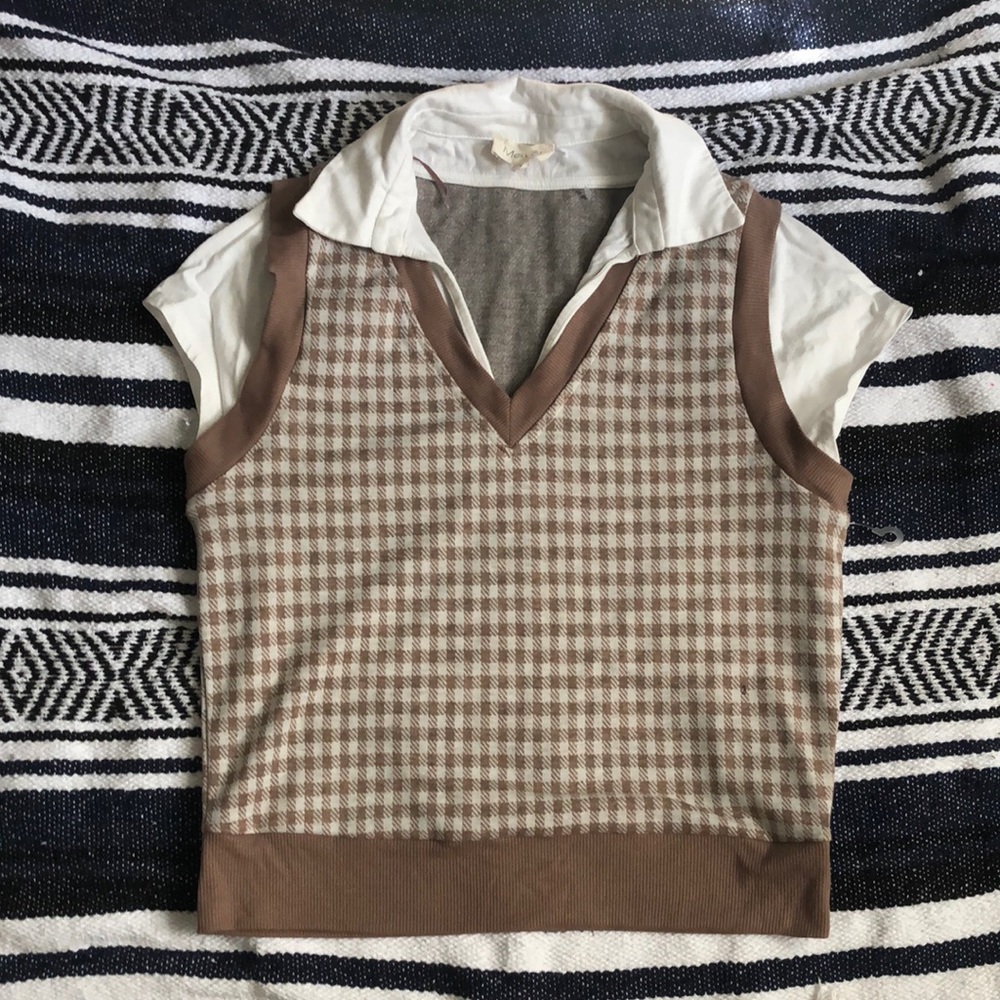 Meraki sweater vest with shirt inside